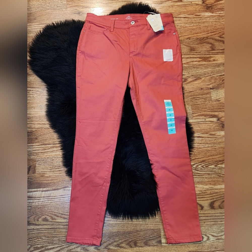 ❤️NWT❤️ St. John's Bay Coral Skinny Jeans Tummy Control Women's Size 12 - Picture 2 of 9